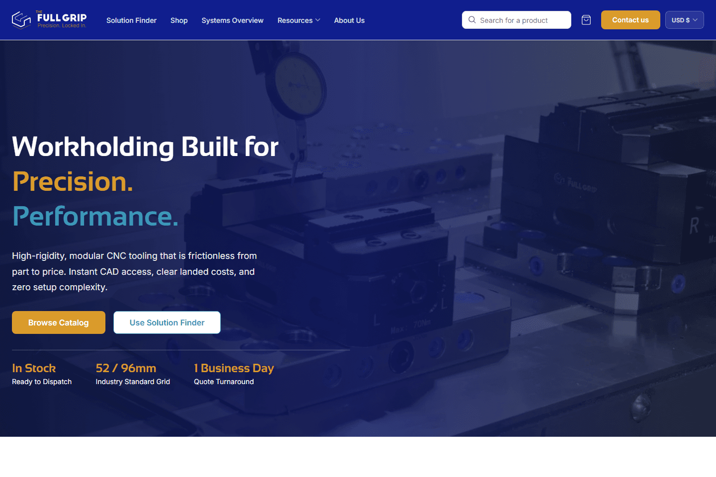 Screenshot of the The Full Grip website