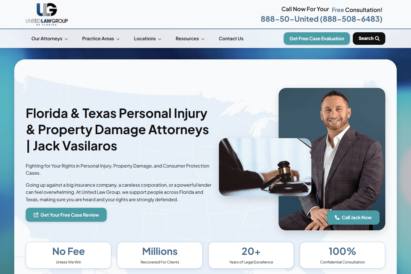 Screenshot of the United Law website